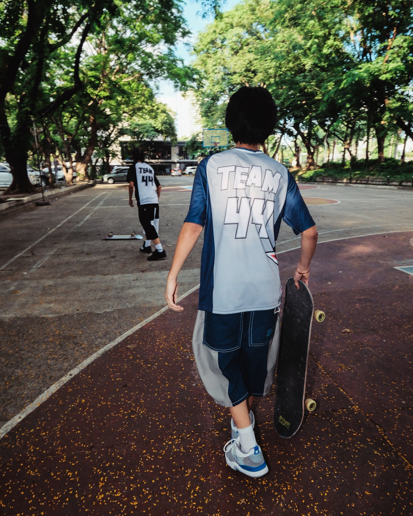 NAVY PANELED JERSEY