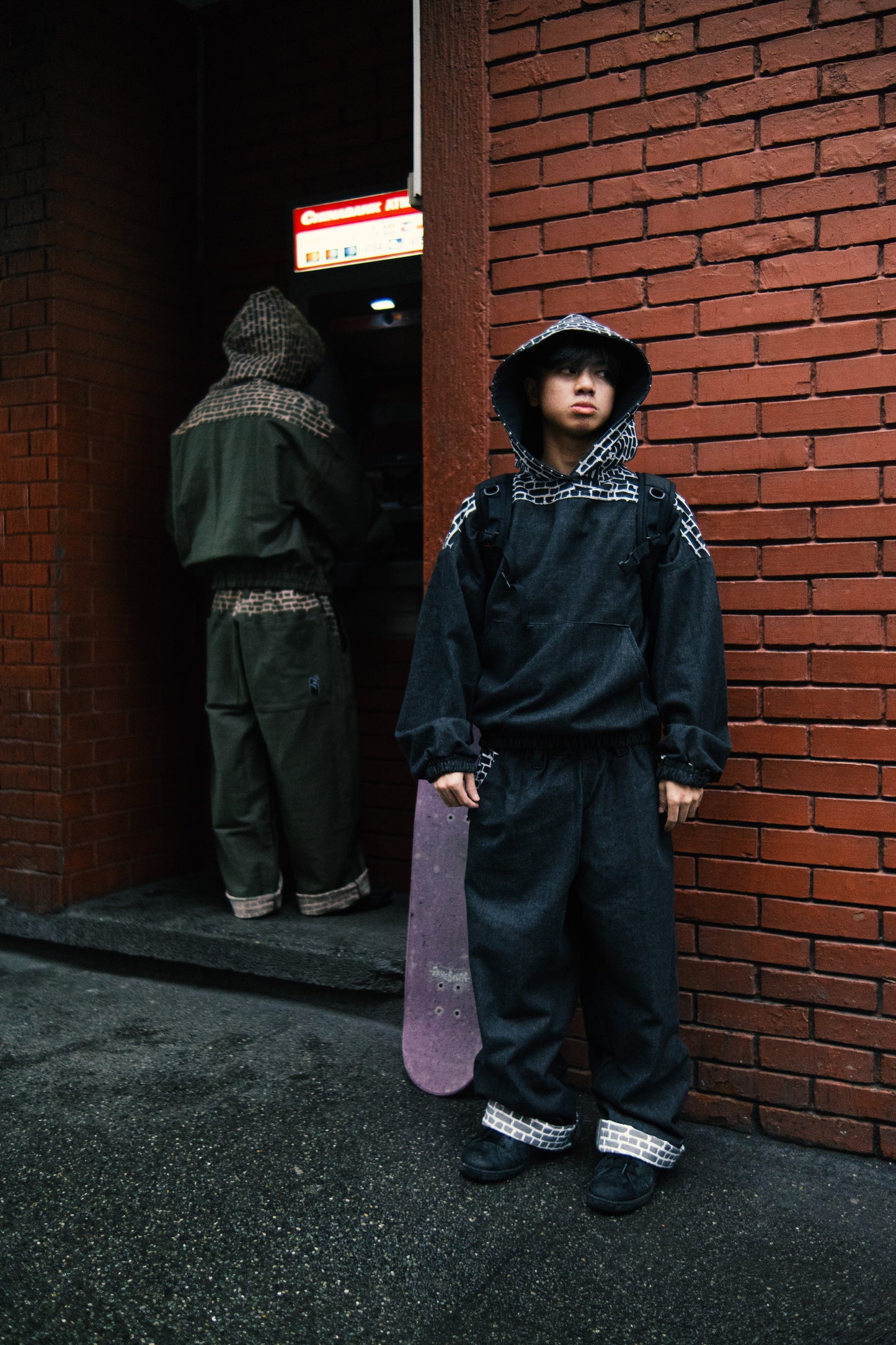 DENIM BLACK BRICK PANTS