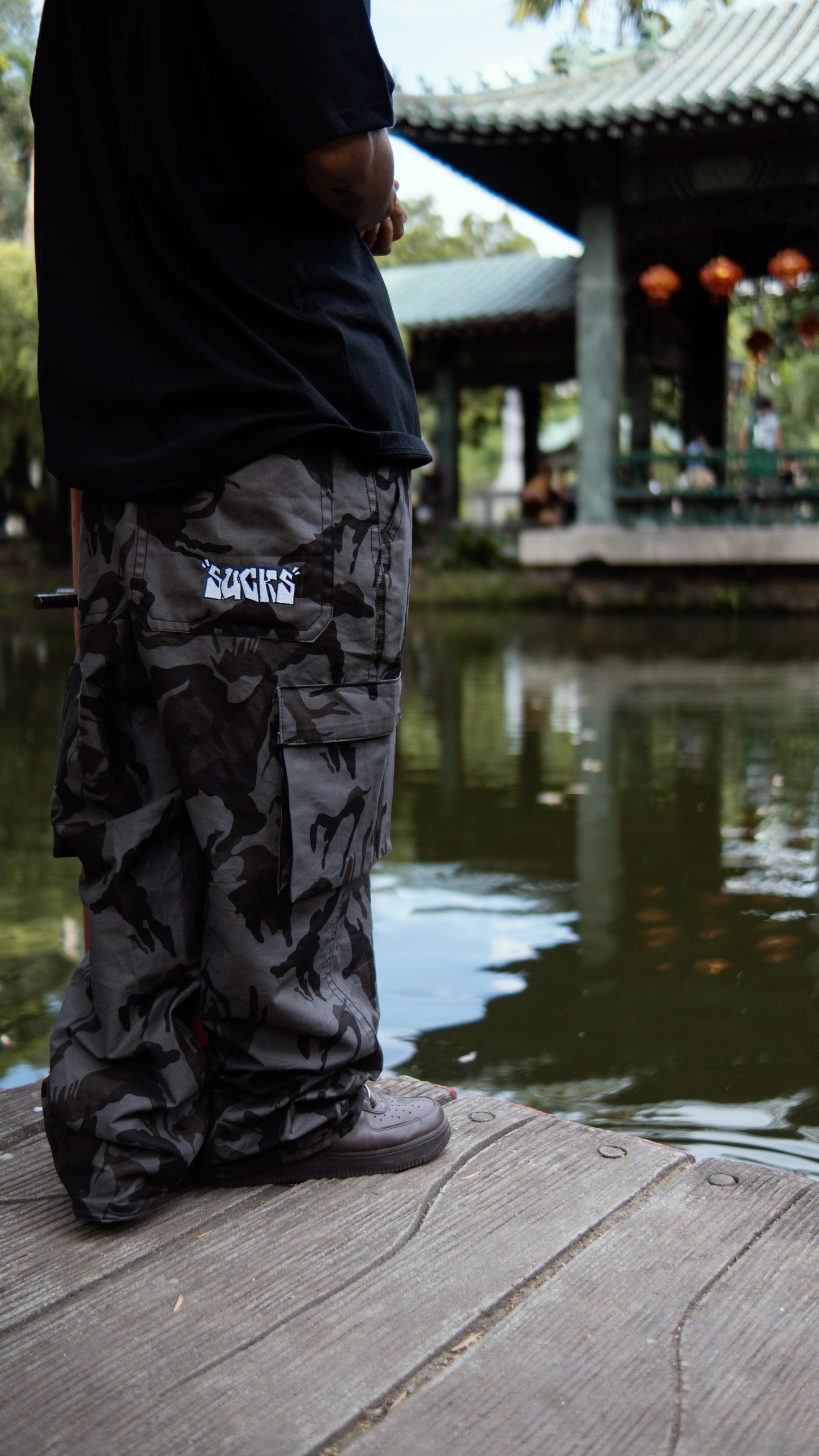 6 BLACK CAMO PANTS