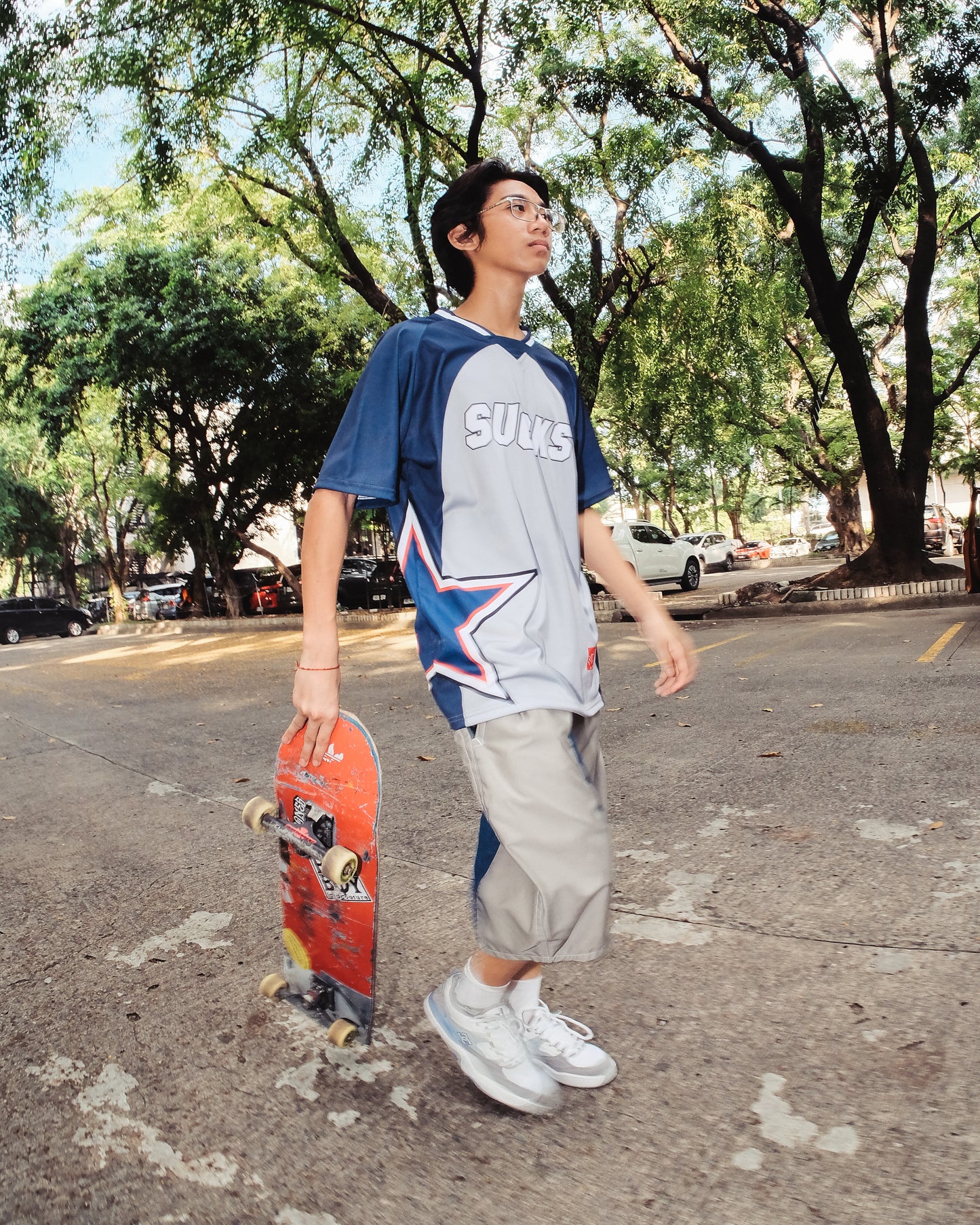 NAVY PANELED JERSEY