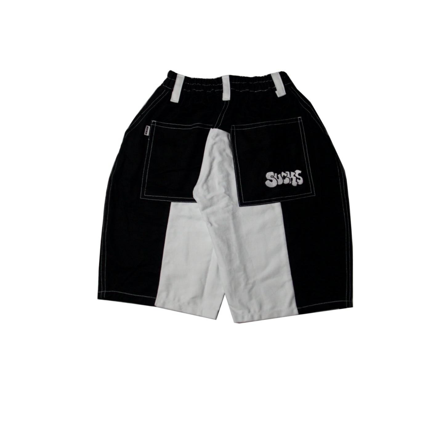 BLACK PANELED JORTS