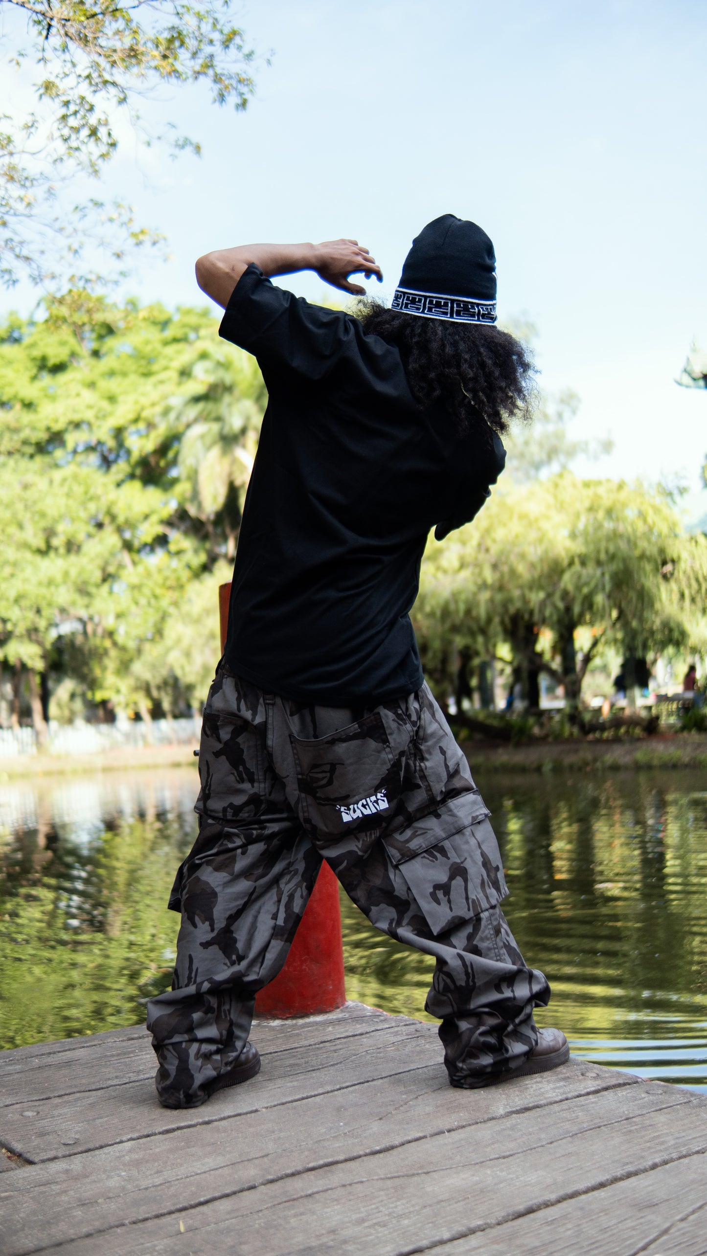 6 BLACK CAMO PANTS