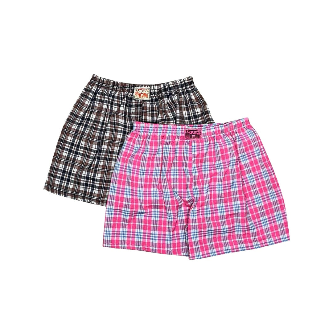 2 PACK PLAID BOXER