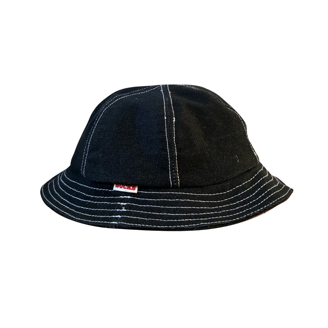 BLACK DENIM BUCKET HAT