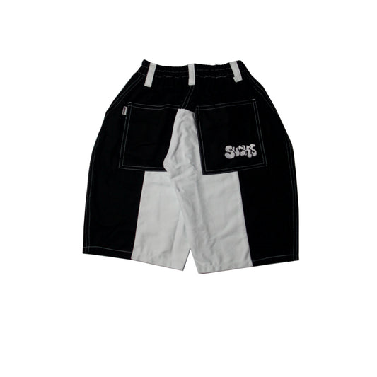BLACK PANELED JORTS