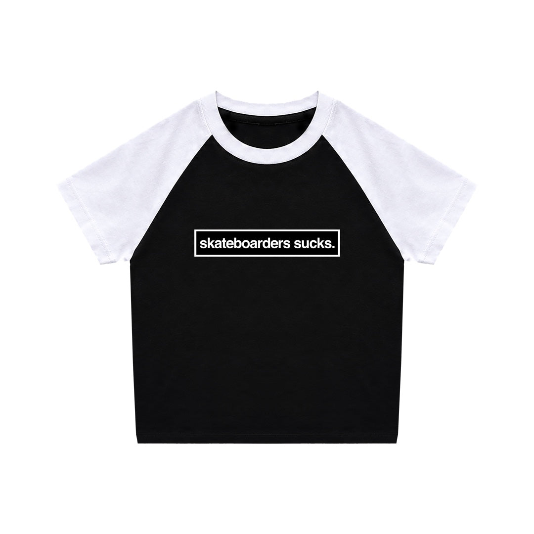 SKATEBOARDERS SUCKS BABY TEE