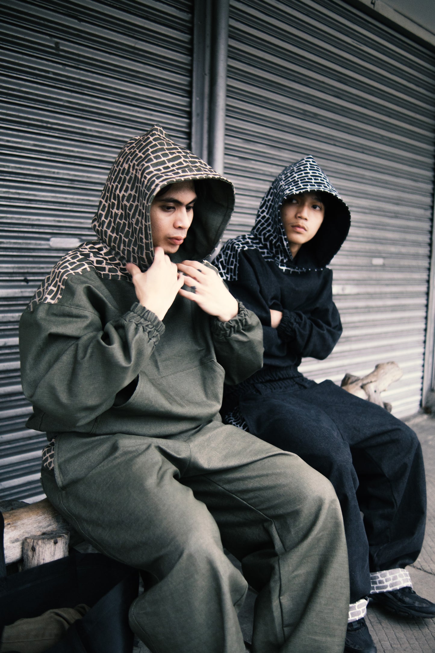 DENIM GREEN BRICK HOODIE
