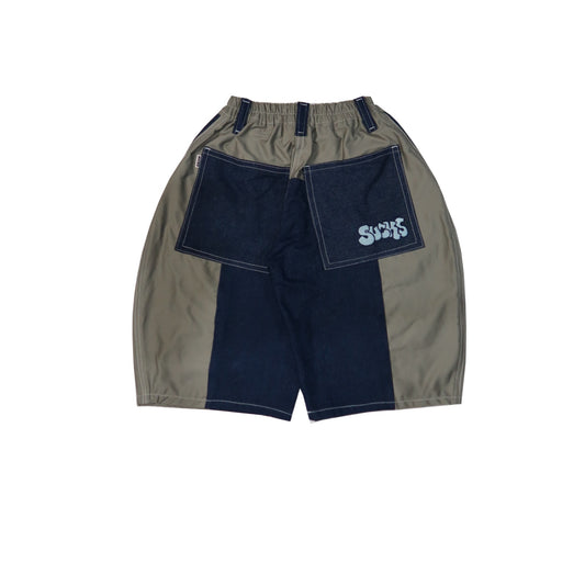 NAVY PANELED JORTS